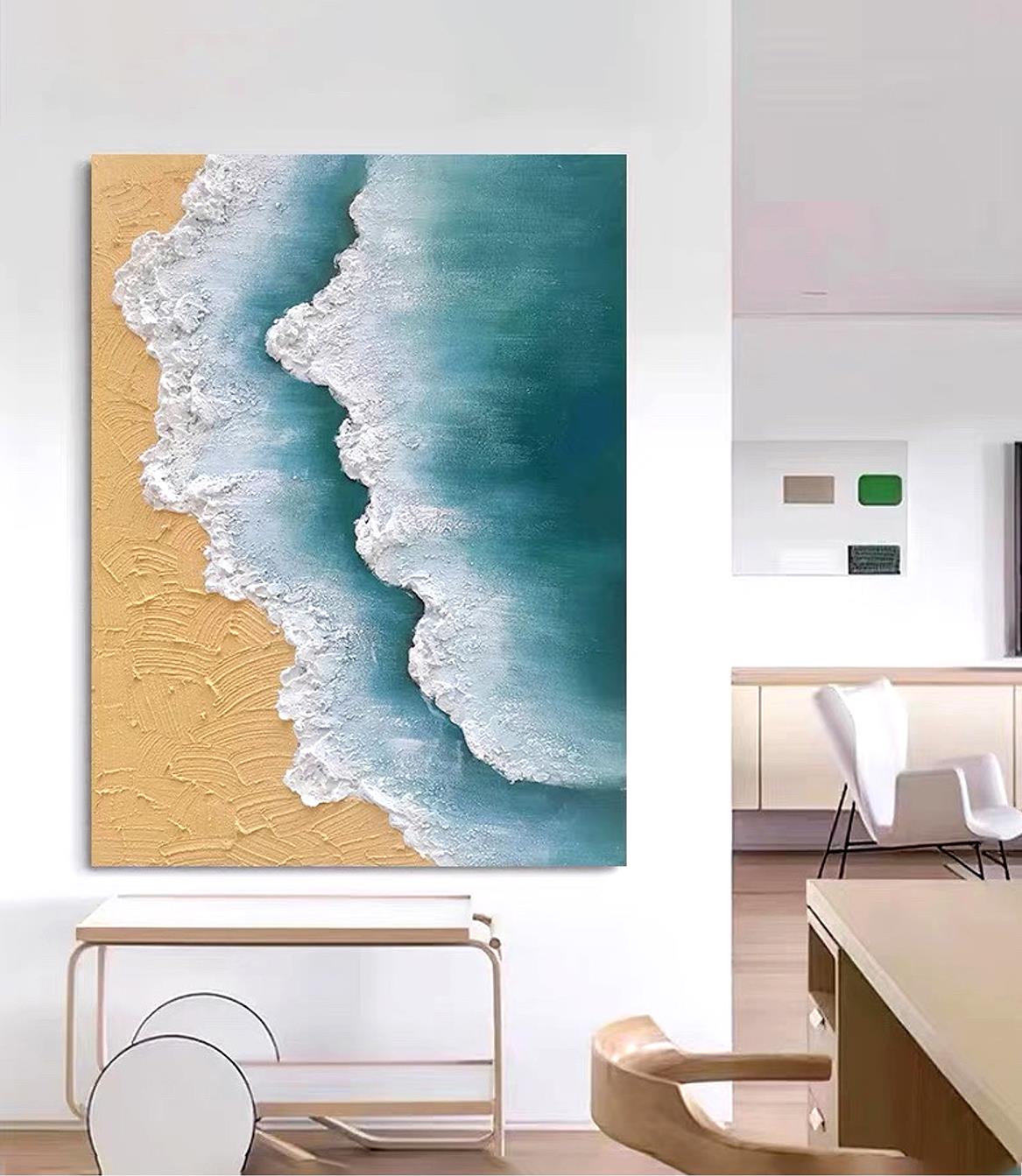 Beach wave abstract sand 28 wall art minimalism Oil Paintings